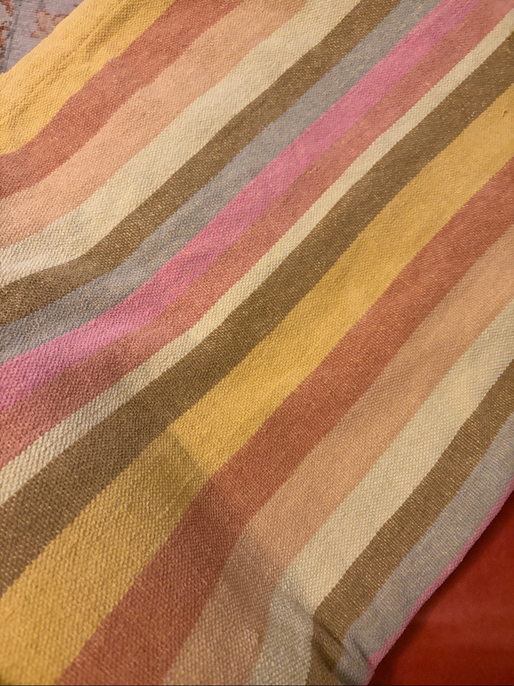Twin size Pine Cone Hill Montego Stripe Melon Blanket - Picture 2 of 4